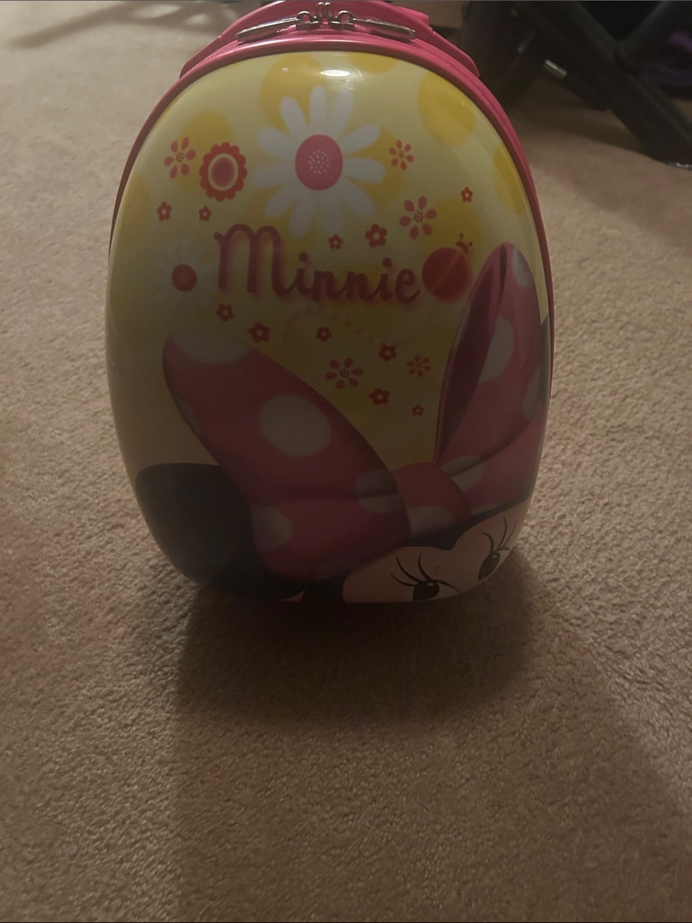 Disney Minnie Kids Hardcase Backpack Bag Pink Yellow